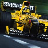 Artwork of Damon Hill at Belgian GP where he won his last and Team Jordan's first GP in 1998.